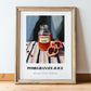 Pomegranate Juice – on Striped Tablecloth, Lemonade Art, in wooden frame leaning on the floor