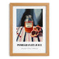 Pomegranate Juice – on Striped Tablecloth, Lemonade Art, set in oak frame