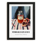 Pomegranate Juice – on Striped Tablecloth, Lemonade Art, in sleek black frame