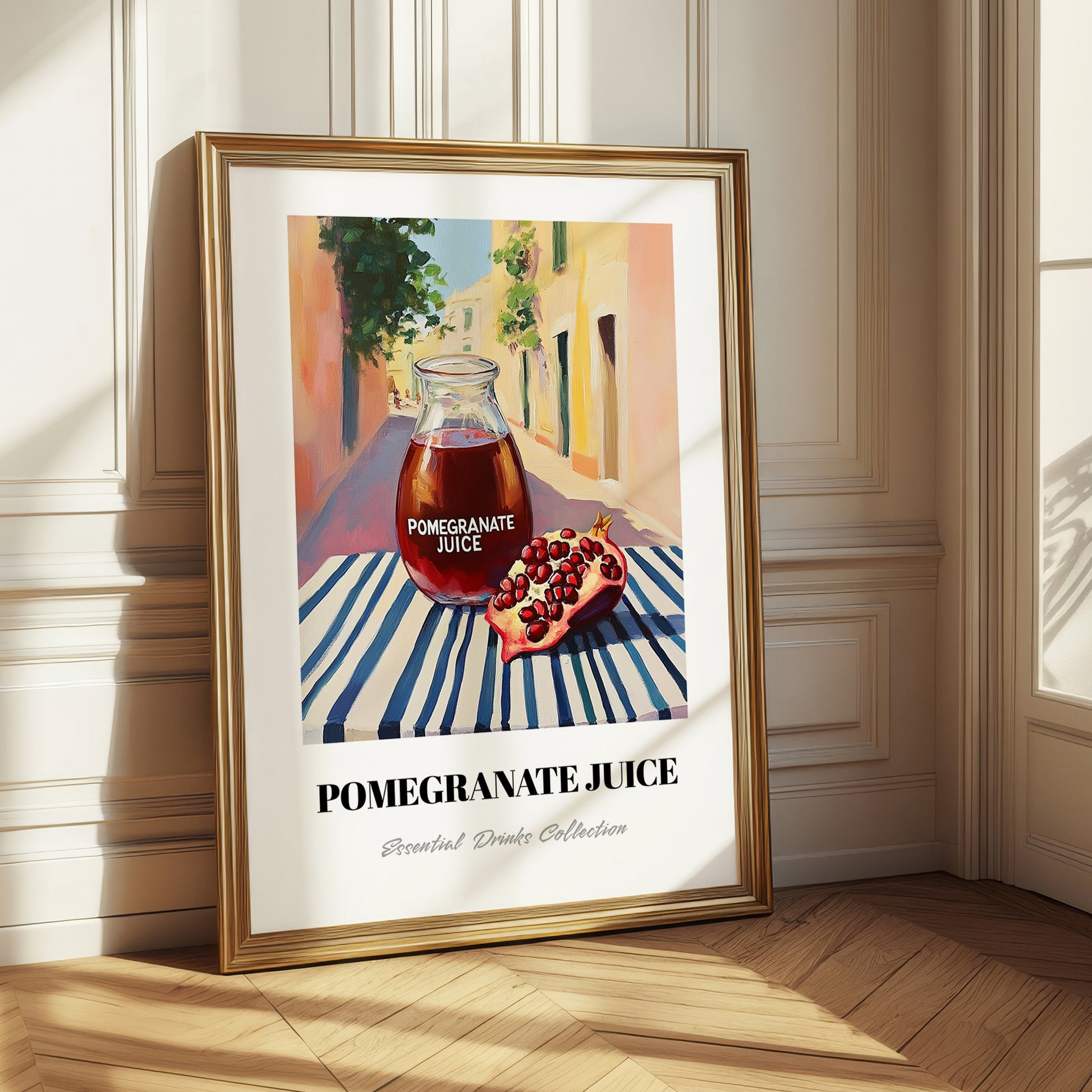 Pomegranate Juice – Italian Outdoor Café Scene, Lemonade Painting