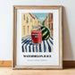 Watermelon Juice – Italian Urban Café Scene, Lemonade Wall Art, in wooden frame leaning on the floor