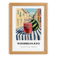 Watermelon Juice – Italian Urban Café Scene, Lemonade Wall Art, set in oak frame