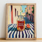 Grapefruit Juice – Italian Urban Café Scene, Lemonade Illustration, no-text version framed in wood