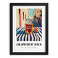 Grapefruit Juice – Italian Urban Café Scene, Lemonade Illustration, in sleek black frame