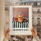 Grapefruit Juice – on Striped Tablecloth, Lemonade Wall Art, styled in a charming Paris street view