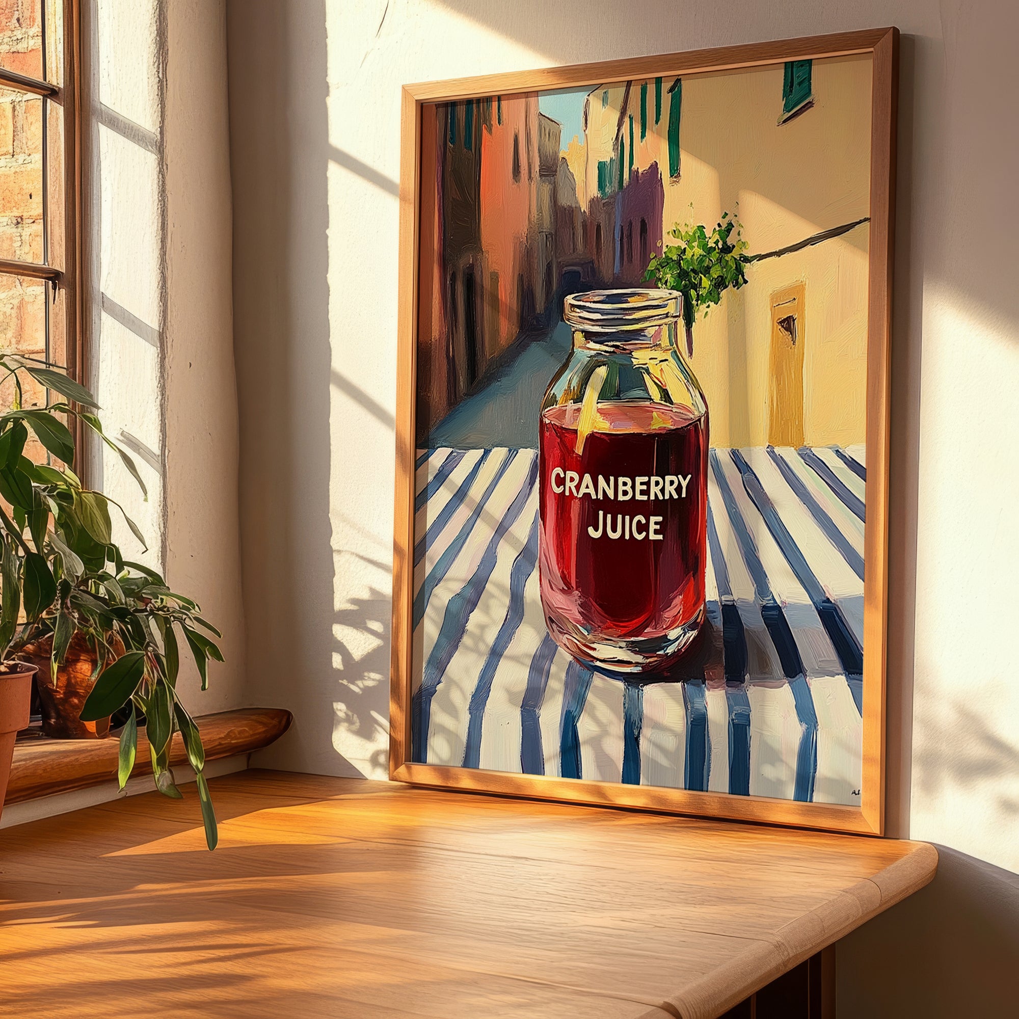 Cranberry Juice – Italian Street Café Scene, Lemonade Print, clean layout with no caption