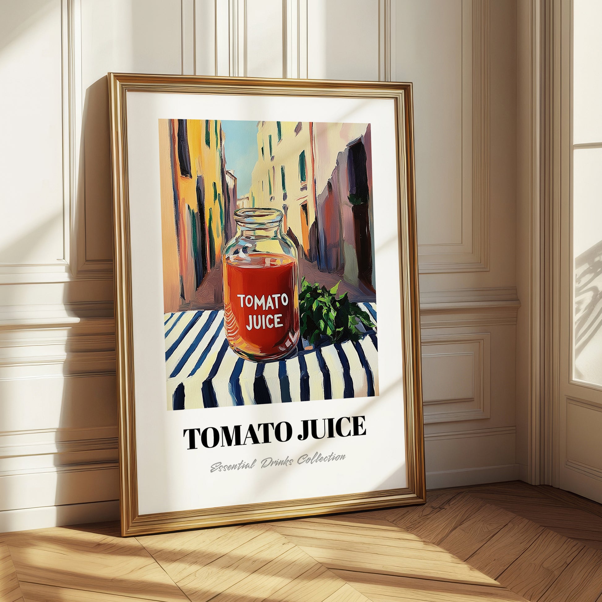 Tomato Juice – Italian Street Café Scene, Lemonade Illustration