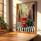 Tomato Juice – Italian Street Café Scene, Lemonade Illustration, clean layout with no caption