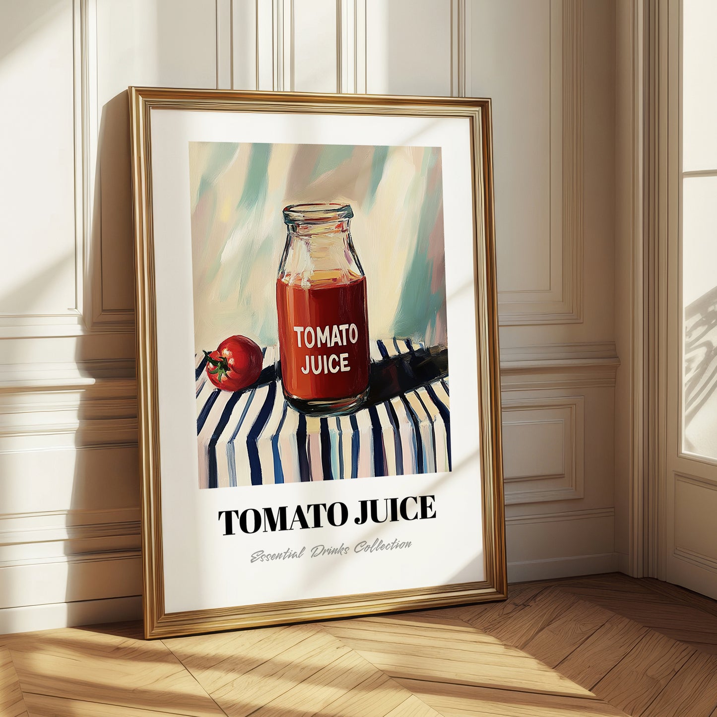 Tomato Juice – on Striped Tablecloth, Lemonade Art