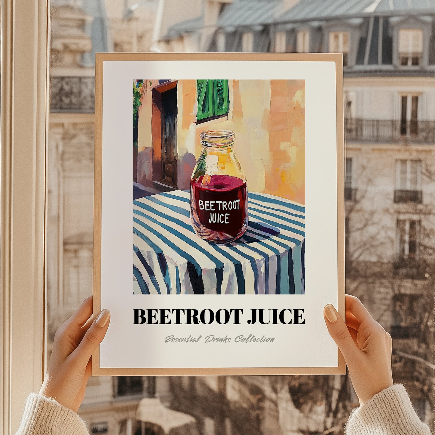 Beetroot Juice – Italian Café on the Corner, Lemonade Art, styled in a charming Paris street view
