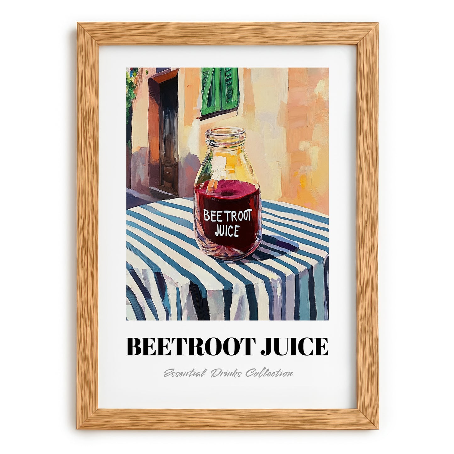 Beetroot Juice – Italian Café on the Corner, Lemonade Art, set in oak frame