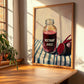 Beetroot Juice – on Striped Tablecloth, Lemonade Wall Illustration, clean layout with no caption