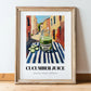 Cucumber Juice – Italian Outdoor Café Scene, Lemonade Wall Decor, in wooden frame leaning on the floor