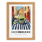 Cucumber Juice – Italian Outdoor Café Scene, Lemonade Wall Decor, set in oak frame