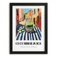 Cucumber Juice – Italian Outdoor Café Scene, Lemonade Wall Decor, in sleek black frame