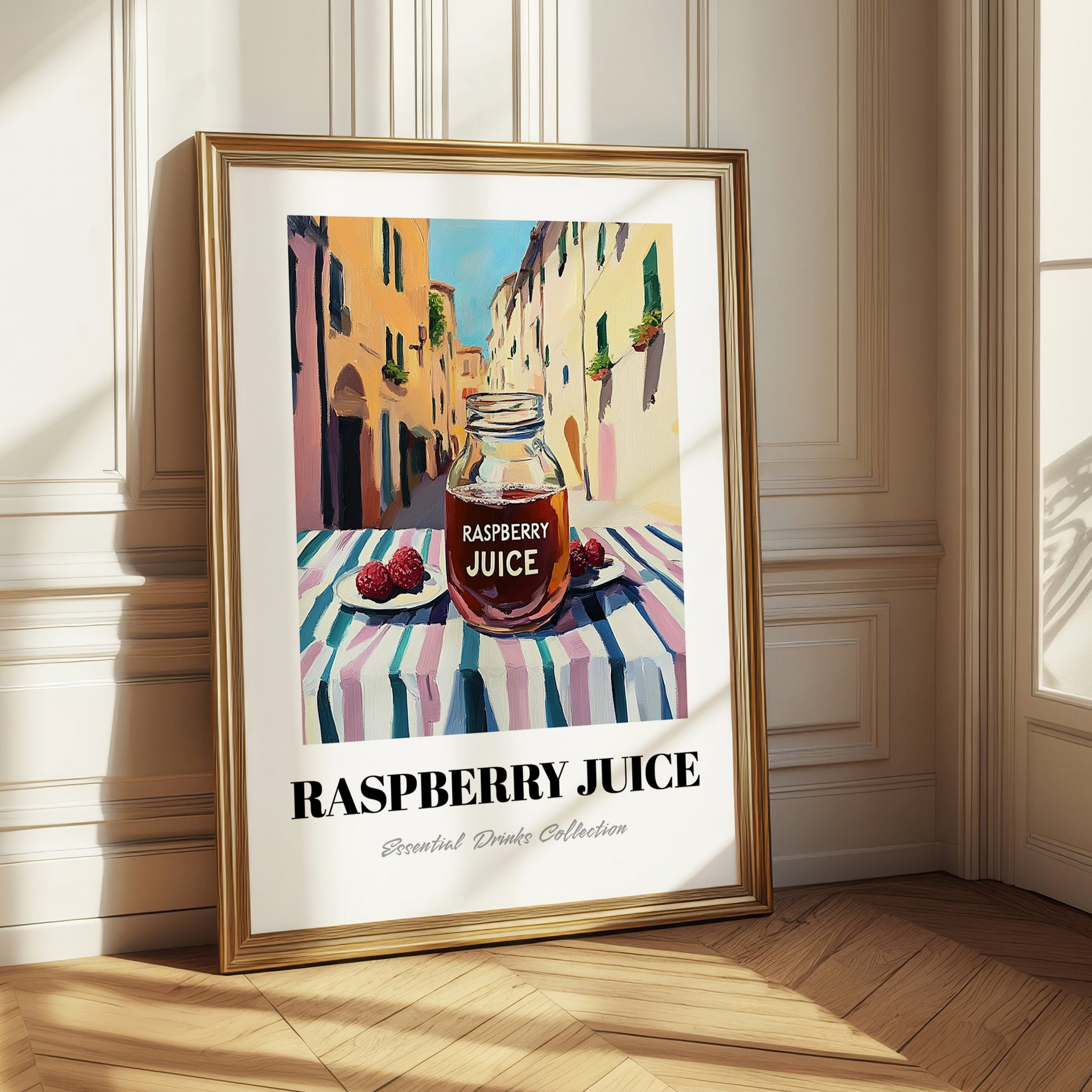 Raspberry Juice – Italian Outdoor Café Scene, Lemonade Painting