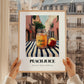 Peach Juice – Italian Street Café Scene, Lemonade Painting, styled in a charming Paris street view