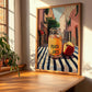 Peach Juice – Italian Street Café Scene, Lemonade Painting, clean layout with no caption