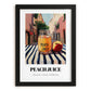 Peach Juice – Italian Street Café Scene, Lemonade Painting, in sleek black frame