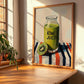 Kiwi Juice – on Striped Tablecloth, Lemonade Wall Decor, clean layout with no caption