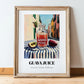 Guava Juice – Italian Urban Café Scene, Lemonade Print, in wooden frame leaning on the floor