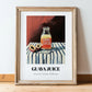 Guava Juice – on Striped Tablecloth, Lemonade Painting, in wooden frame leaning on the floor
