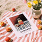 Guava Juice – on Striped Tablecloth, Lemonade Painting, unframed on coastal sand