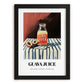 Guava Juice – on Striped Tablecloth, Lemonade Painting, in sleek black frame