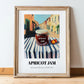 Apricot Jam – Italian Urban Café Scene, Jam Wall Decor, in wooden frame leaning on the floor