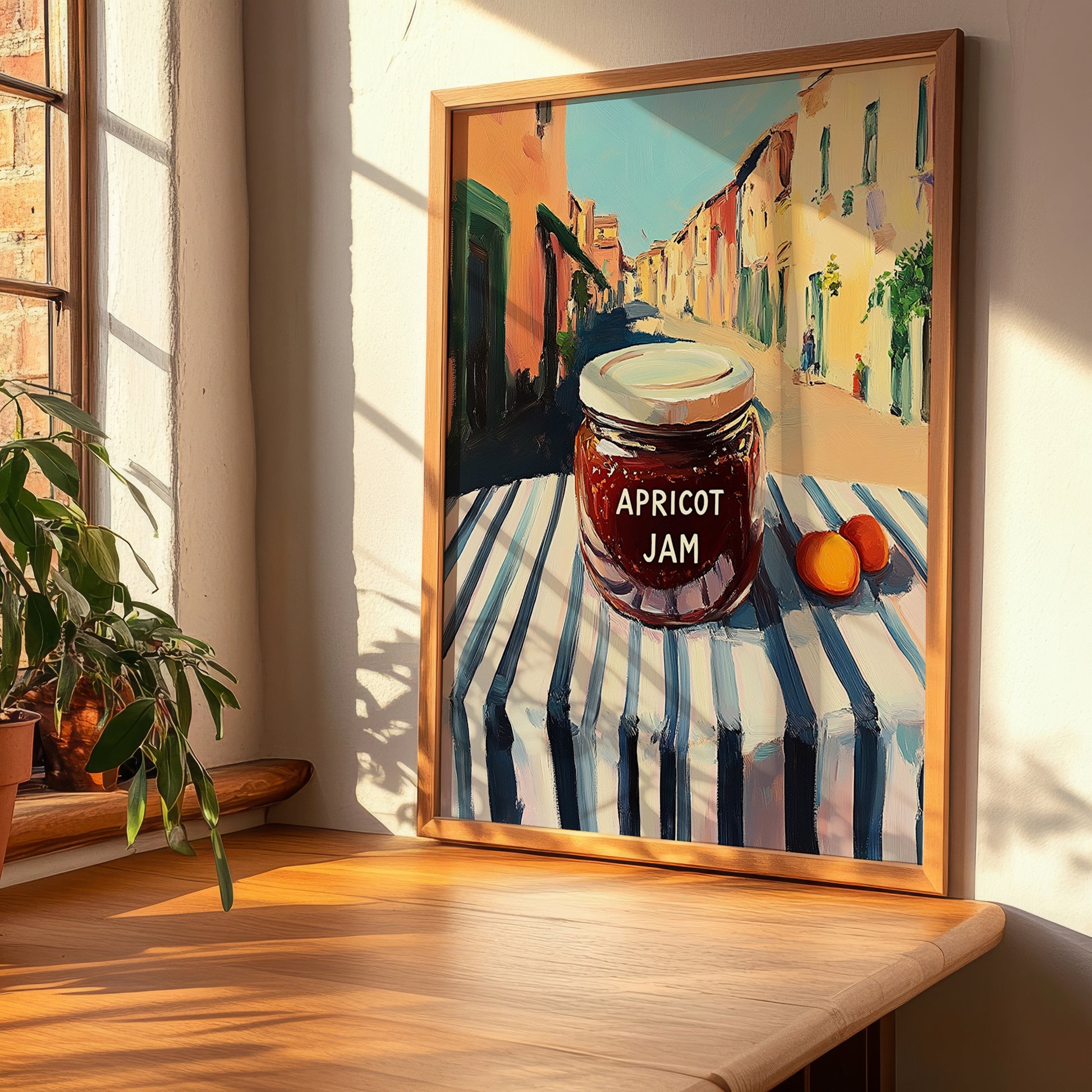 Apricot Jam – Italian Urban Café Scene, Jam Wall Decor, clean layout with no caption