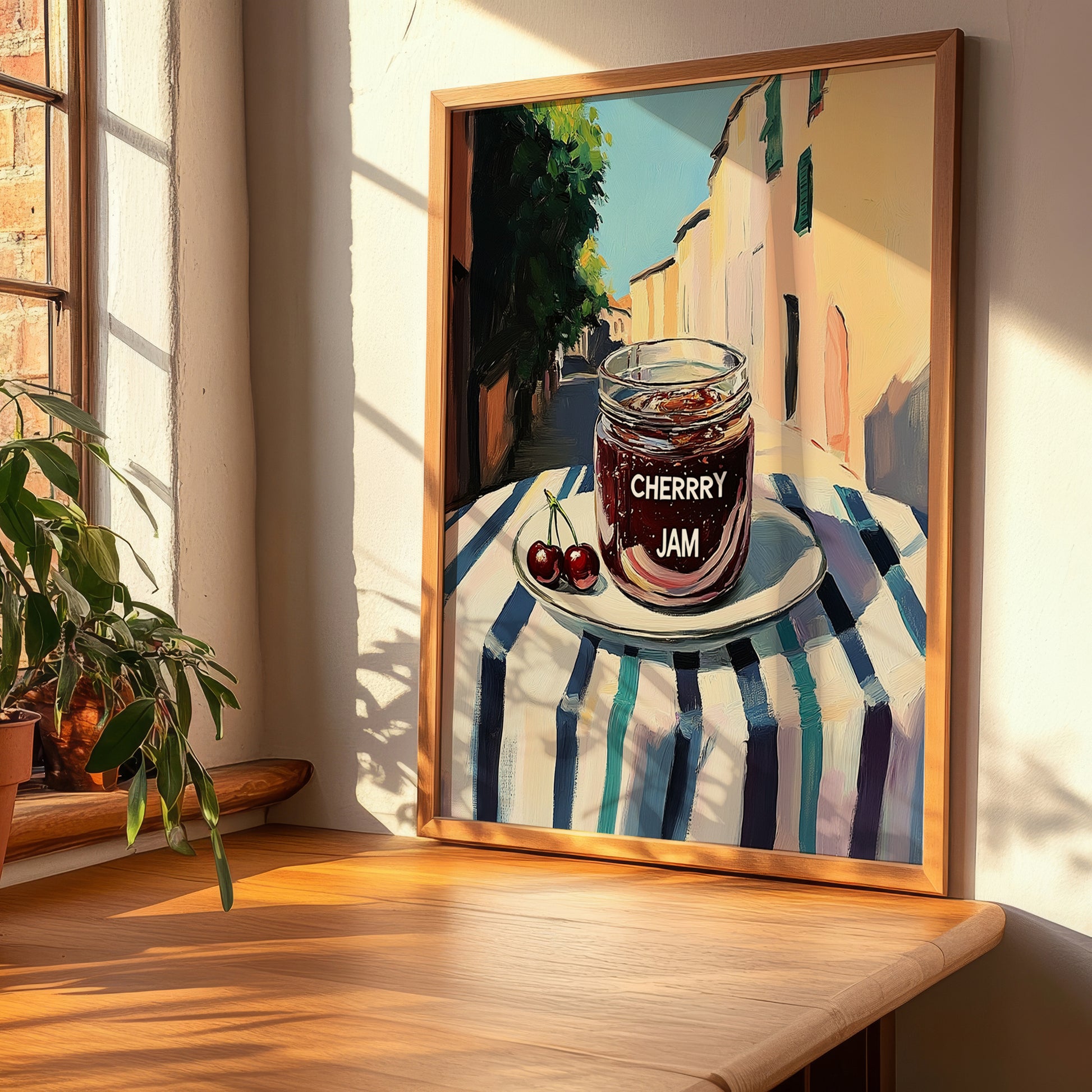 Cherry Jam – Italian Café on the Corner, Jam Painting, clean layout with no caption