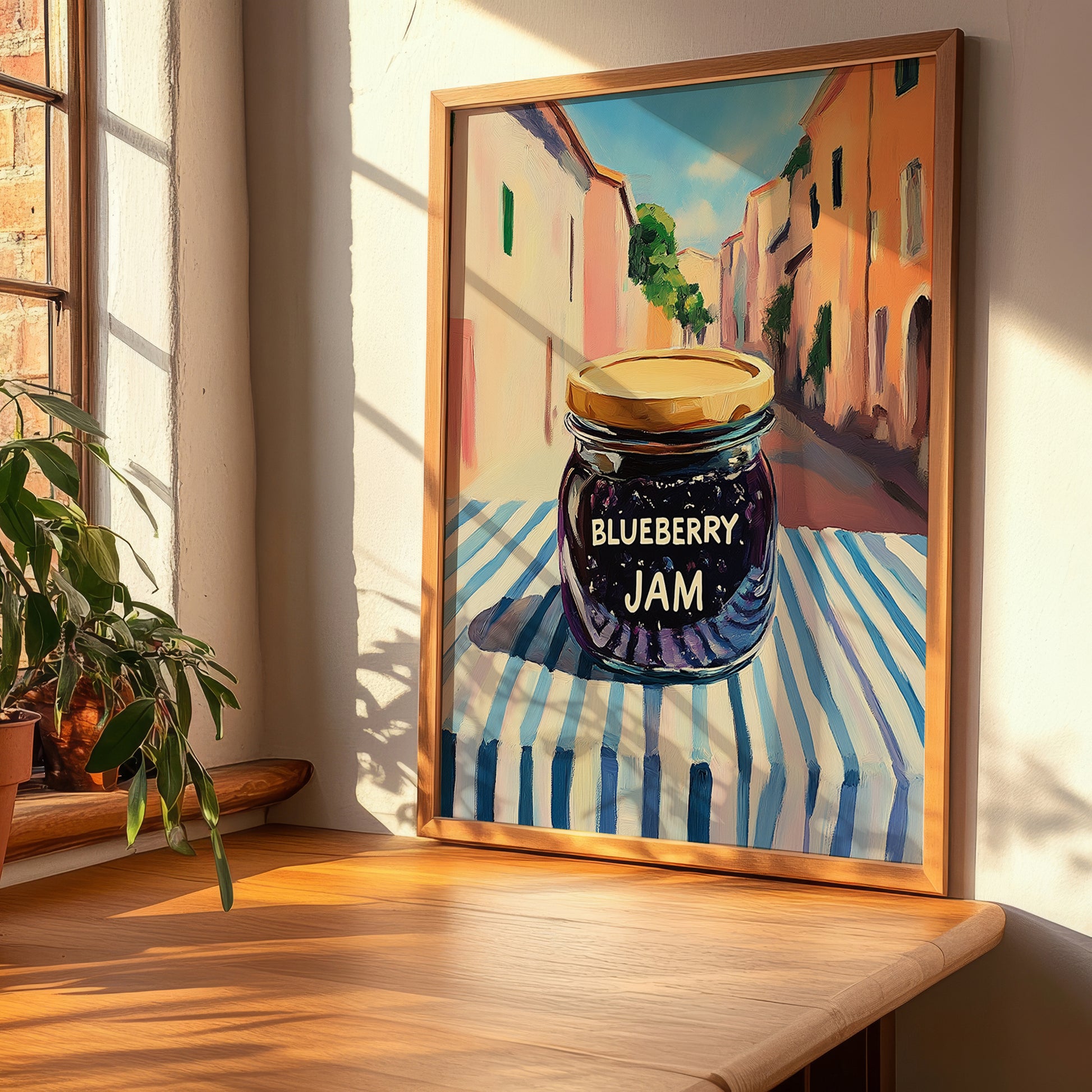Blueberry Jam – Italian Café on the Corner, Jam Print, clean layout with no caption
