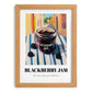 Blackberry Jam – Italian Urban Café Scene, Jam Print, set in oak frame