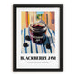 Blackberry Jam – Italian Urban Café Scene, Jam Print, in sleek black frame