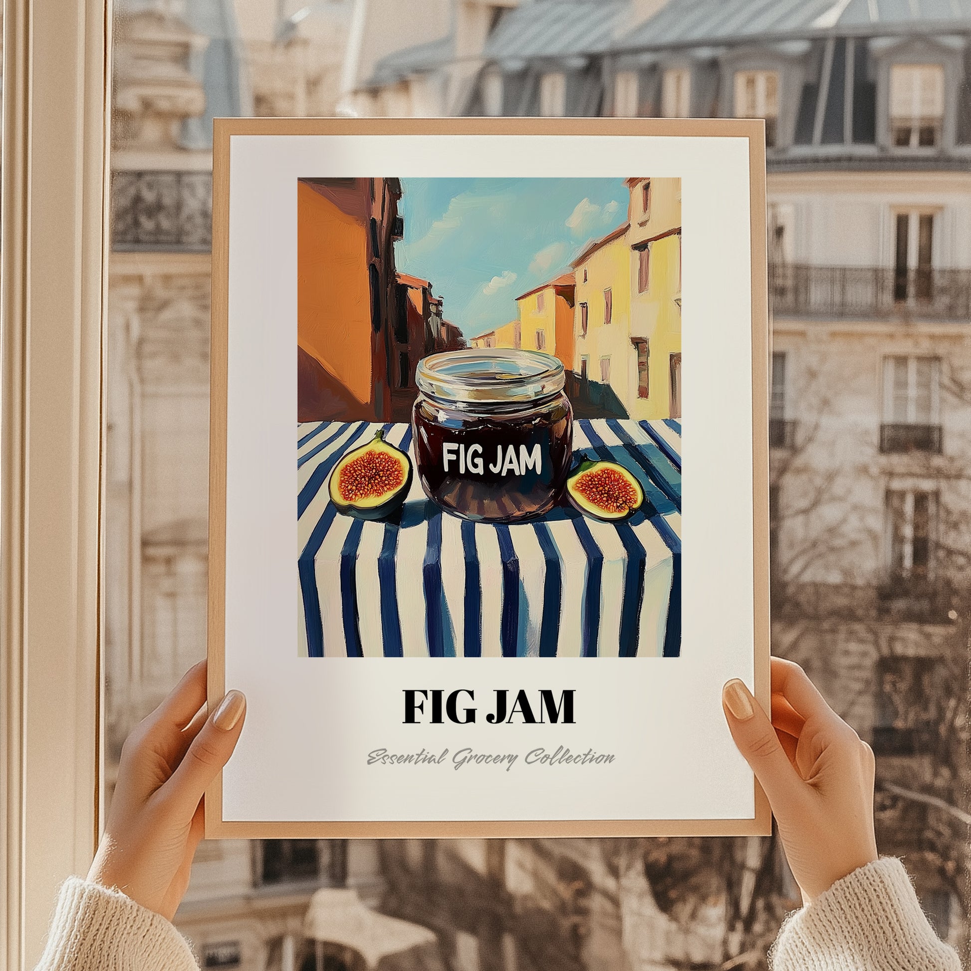 Fig Jam – Italian Café on the Corner, Jam Wall Decor, styled in a charming Paris street view