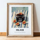 Fig Jam – on Striped Tablecloth, Jam Wall Decor, in wooden frame leaning on the floor