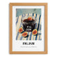 Fig Jam – on Striped Tablecloth, Jam Wall Decor, set in oak frame