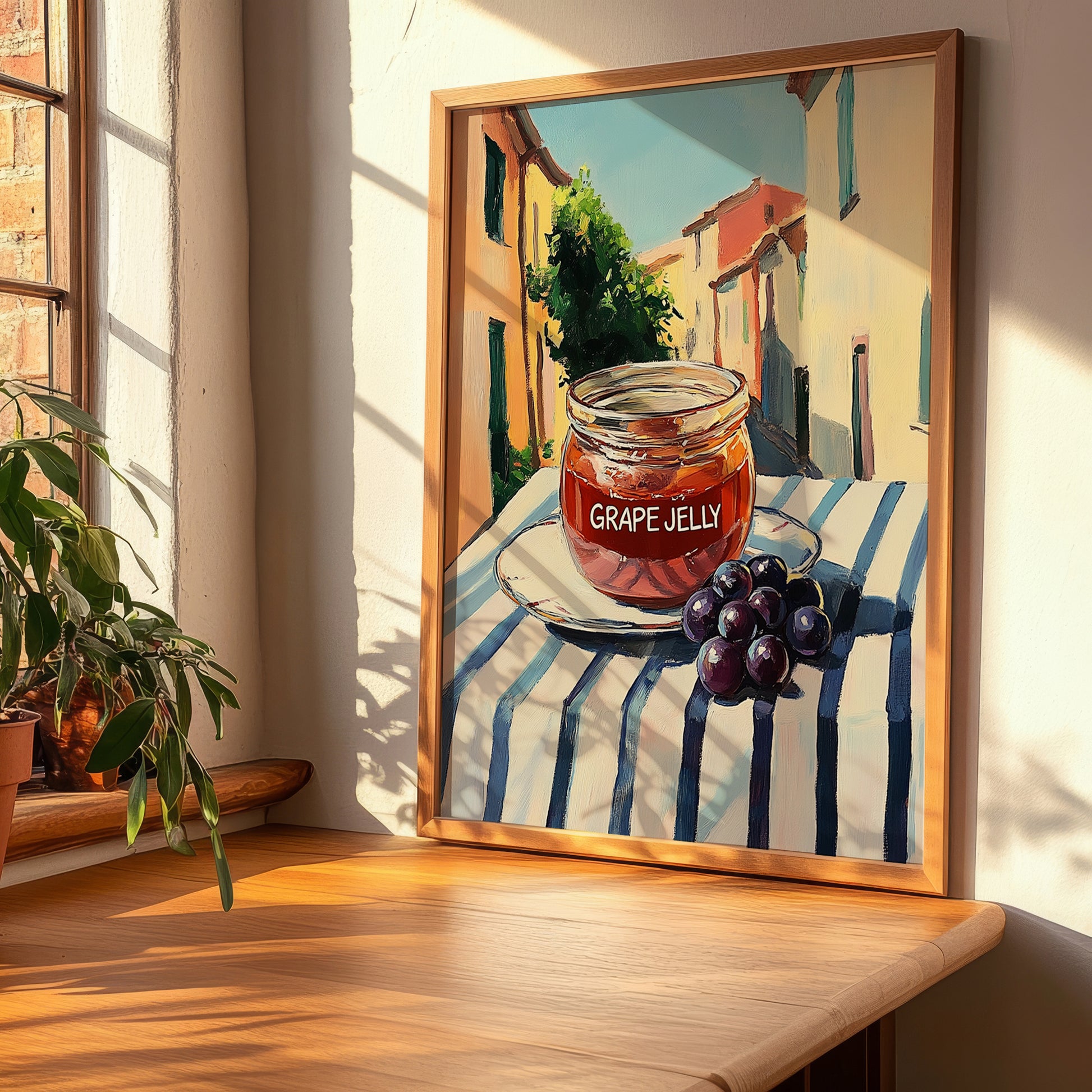 Grape Jelly – Italian Café on the Corner, Jam Illustration, clean layout with no caption