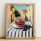 Grape Jelly – Italian Café on the Corner, Jam Illustration, no-text version framed in wood