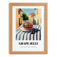 Grape Jelly – Italian Café on the Corner, Jam Illustration, set in oak frame