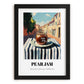 Pear Jam – Italian Urban Café Scene, Jam Still Life, in sleek black frame