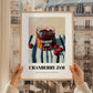 Cranberry Jam – on Striped Tablecloth, Jam Wall Poster, styled in a charming Paris street view