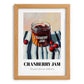 Cranberry Jam – on Striped Tablecloth, Jam Wall Poster, set in oak frame