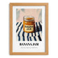 Banana Jam – on Striped Tablecloth, Jam Still Life, set in oak frame