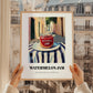 Watermelon Jam – Italian Café on the Corner, Jam Painting, styled in a charming Paris street view