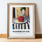 Watermelon Jam – Italian Café on the Corner, Jam Painting, in wooden frame leaning on the floor