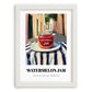 Watermelon Jam – Italian Café on the Corner, Jam Painting, placed in minimal white frame