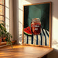 Watermelon Jam – on Striped Tablecloth, Jam Painting, clean layout with no caption