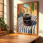 Blackcurrant Jam – Italian Urban Café Scene, Jam Wall Illustration, clean layout with no caption