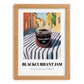 Blackcurrant Jam – Italian Urban Café Scene, Jam Wall Illustration, set in oak frame